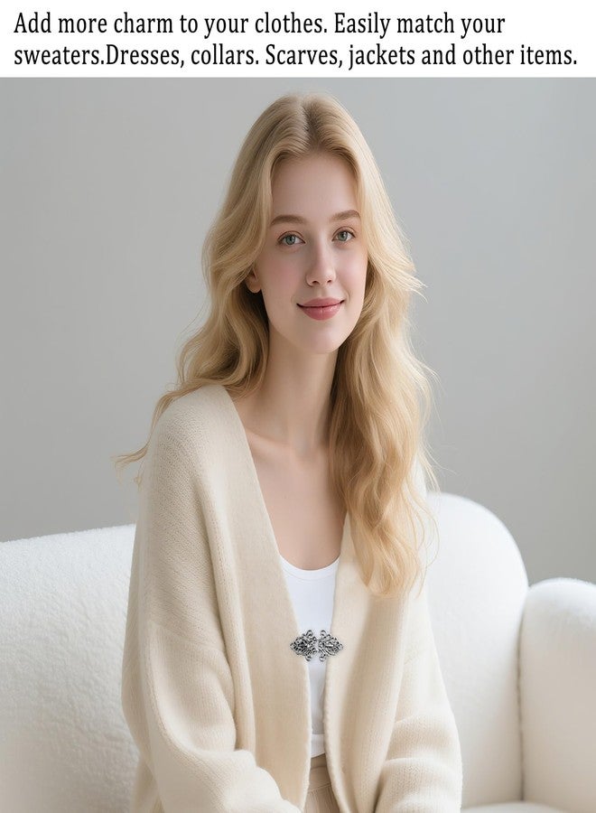 QfwdfcTrenz 4 Pieces Cinch Clips Vintage Sweater Swirl Cape Cloak Clips Retro Cardigan Collar Dress Shirt Brooch Dress Back Cinches Waist Clip for Dresses Women Wearing - Image 5